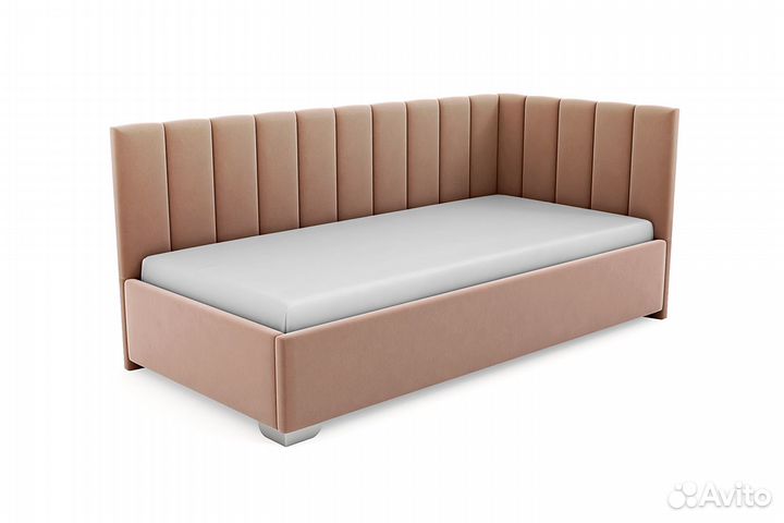 Детская кровать с мягким изголовьем Велюр