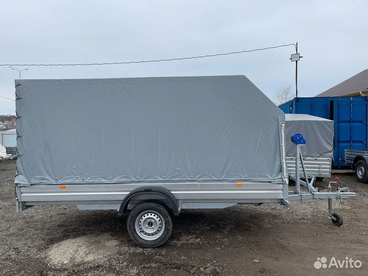 Прицеп с алюминиевыми бортами и тентом аэро 150 с