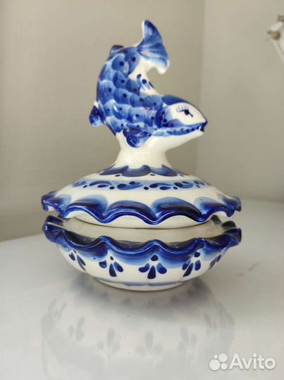 Икорница рыбка Гжель