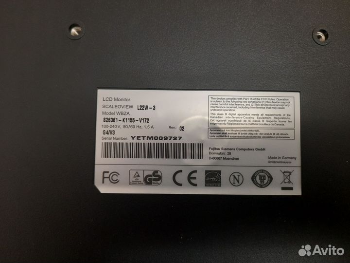 Монитор для компьютера 22 дюйма Siemens