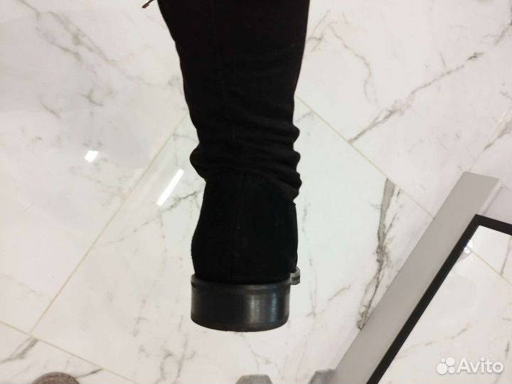 Сапоги ботфорты 40 размер натуральная замша