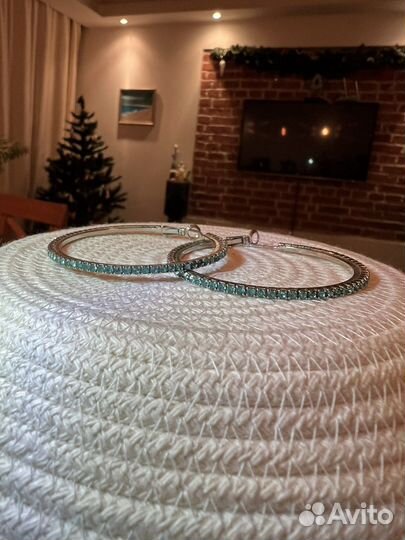 Серьги со стразами бижутерия