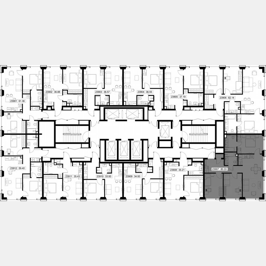 3-к. квартира, 80,3 м², 39/59 эт.