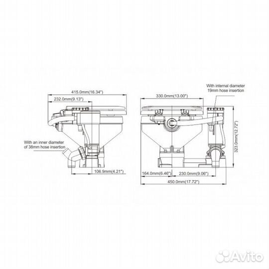 Унитаз судовой SeaFlo с электро-помпой sfmte1-02