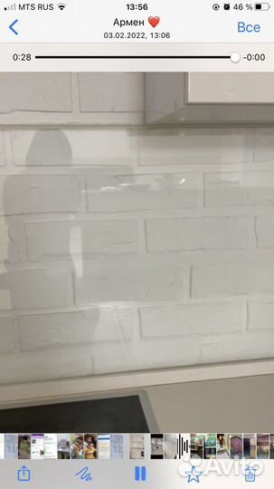 Фартук для кухни из стекла