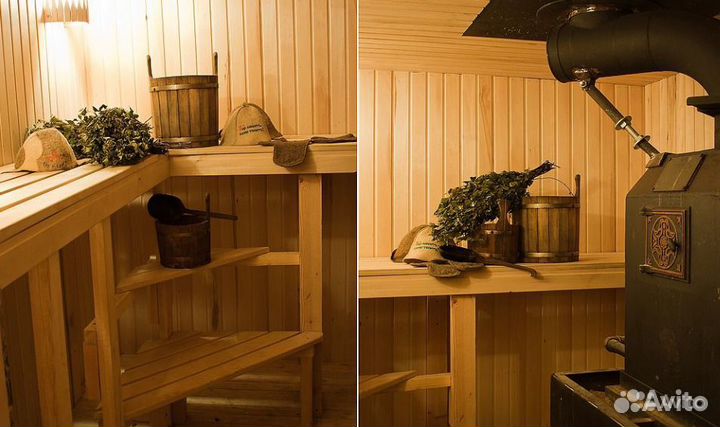 Русская баня на дровах с чаном