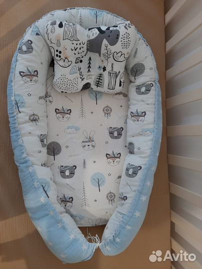 Кокон для новорожденных, подушка и пледы