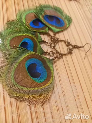 Серьги павлин новые