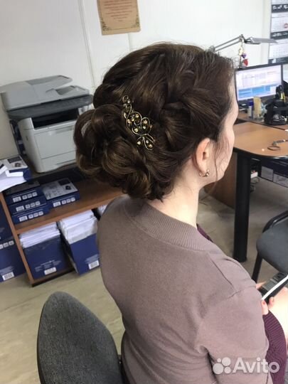 Прически свадебные, вечерние, локоны, макияж