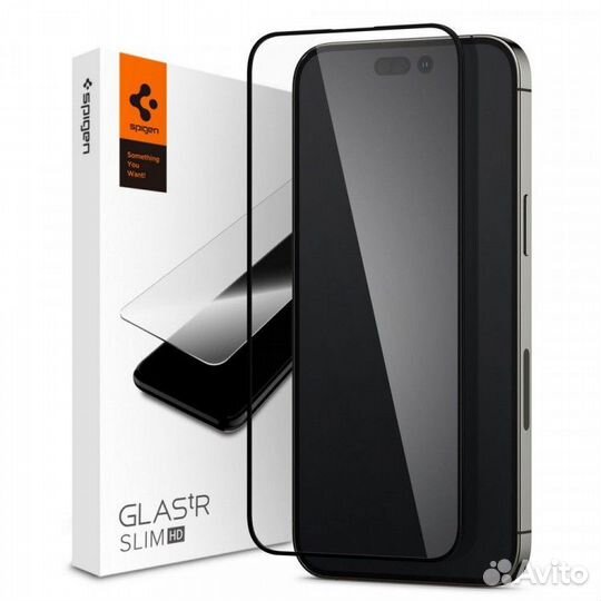 Стекло spigen glass FC iPhone 14 Pro (Black)