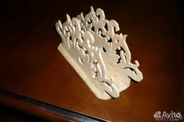 Держатель для писем,салфеток резное дерево 50-ый г