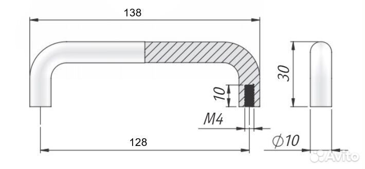 Ручка-скоба 128 мм нержавеющая сталь BH.04.128.BN