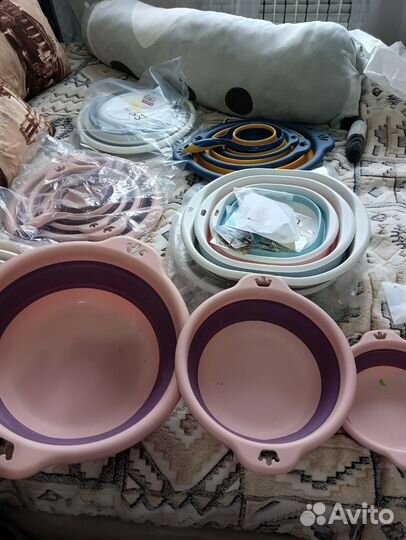 Наборы складных тазов для белья, стирки и бани