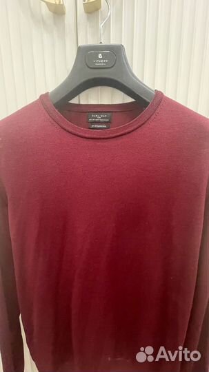 Джемпер zara мужской бордовый шерсть