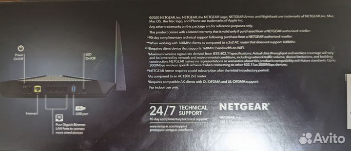 Wi-Fi роутер netgear Nighthawk AX4 AX3000 Rax38v2