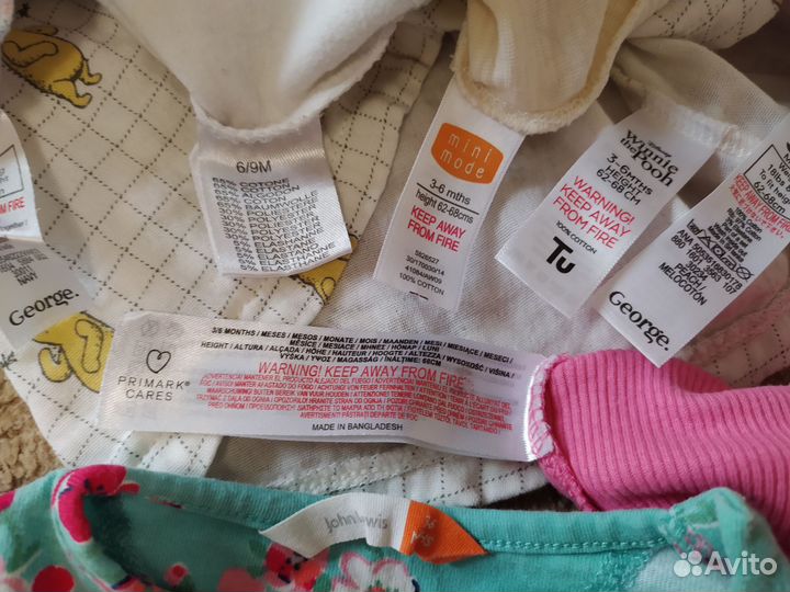 Пакет фирменных вещей для девочки 62 68 74 см