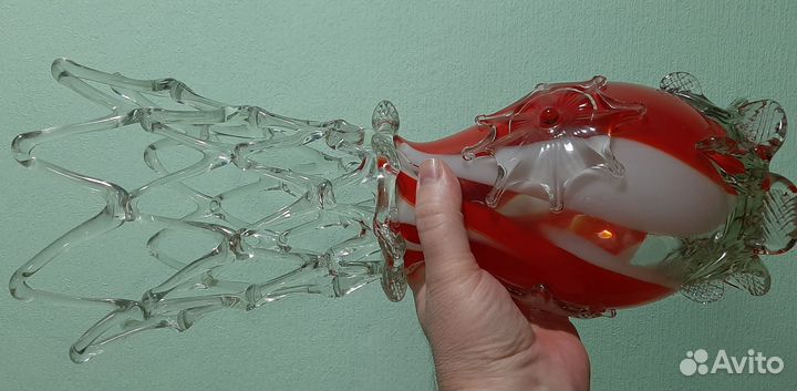 Ваза для цветов СССР, гутное стекло