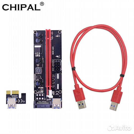 Райзер для видеокарт Chipal 009S 6pin/molex/sata