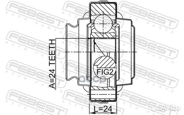 Шрус внутренний задний 24X80 1911E87R Febest