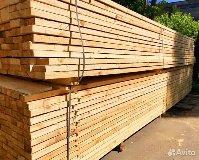 Доска обычная пиленая 50х200х6000 мм, сосна