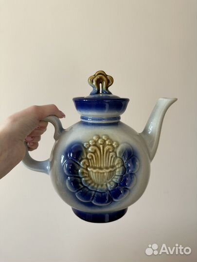 Чайник винтажный доливной, фаянс