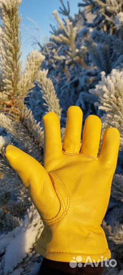 Перчатки кожаные зимние