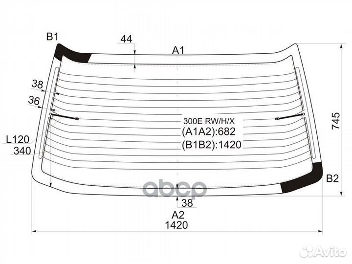 Стекло заднее с обогревом mercedes-benz E-class