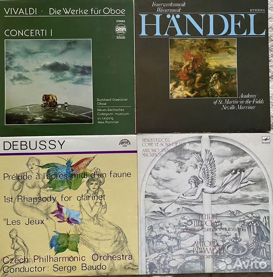 5 винила. Гендель. Вивальди и Персел, Дебюси