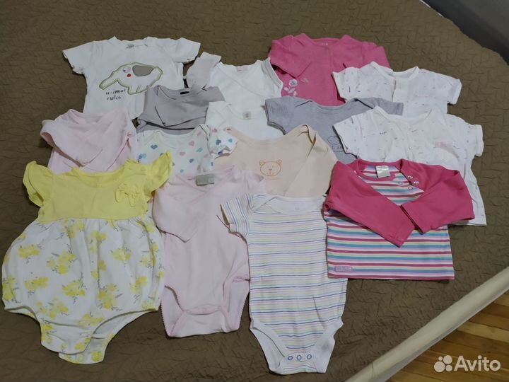 Одежда для девочек 0-6 месяцев 68 размер пакетом