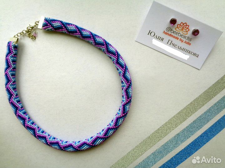 Жгут из бисера на шею 