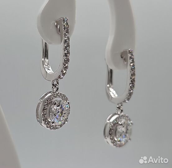 Серьги с бриллиантами (муассанитами) 2ct