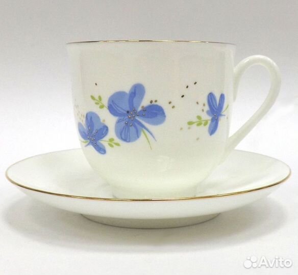 Чашка с блюдцем Ифз Ландыш, Голубые цветы 180мл