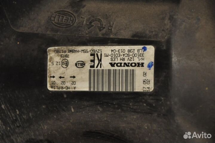 Фара правая honda CR-V RD5