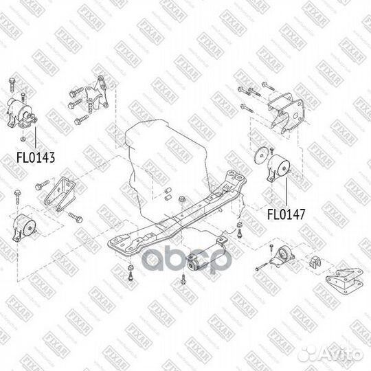 Опора двигателя nissan primera -07 прав. FL0143