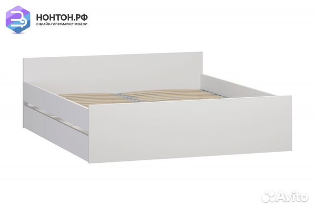 Кровать двуспальная Орион белая с ящиками