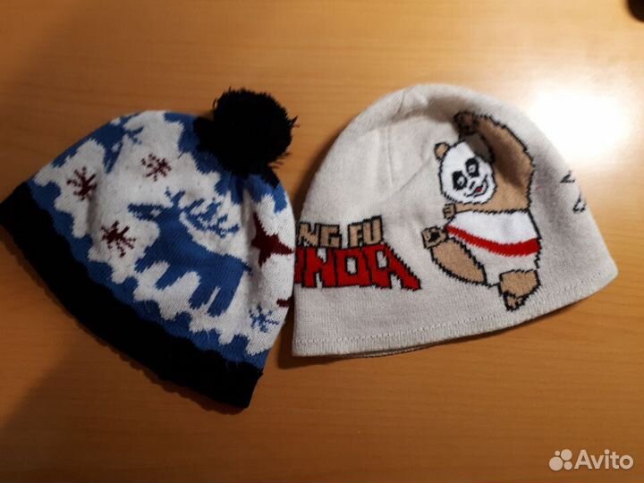 Шапки вязанные демисезонные 2-8 лет