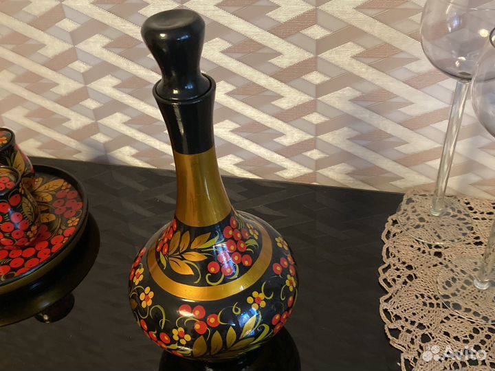 Стеклянные графины СССР Хохлома