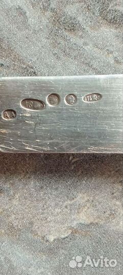 Нож десертный,старинный, серебряный