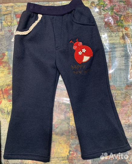 Брюки на девочку новые утепленные 2 года