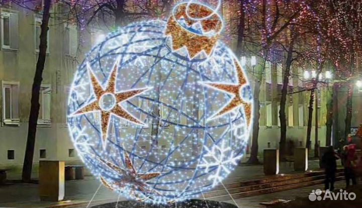 Новогоднее оформление фасада. Уличные гирлянды