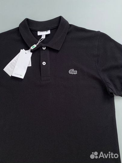 Мужское поло Lacoste черное