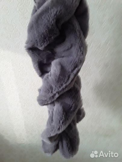 Шарфик меховой искусств. мех белый,серый 2шт