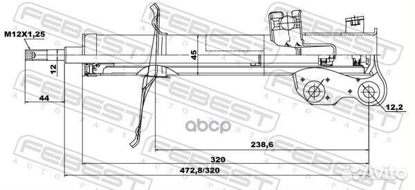 Аморт.пер. прав.nissan almera N16E 00-06 026666