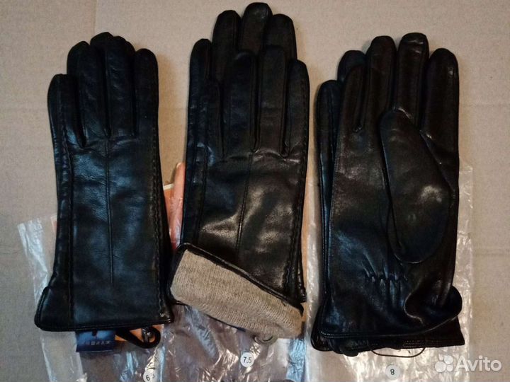 Женские кожаные перчатки новые