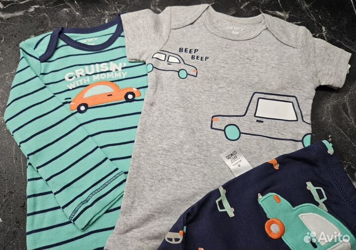 Тройка боди/футболка/штаны Carter's 62 68 74 80 86