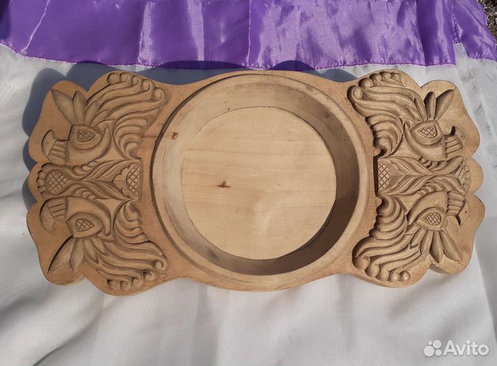 Поднос декоративный деревянный Птицы