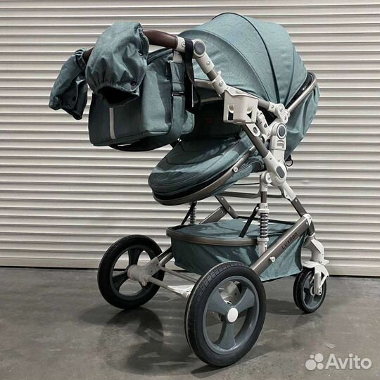 Коляска трансформер luxmom 518 3в1 зелёный