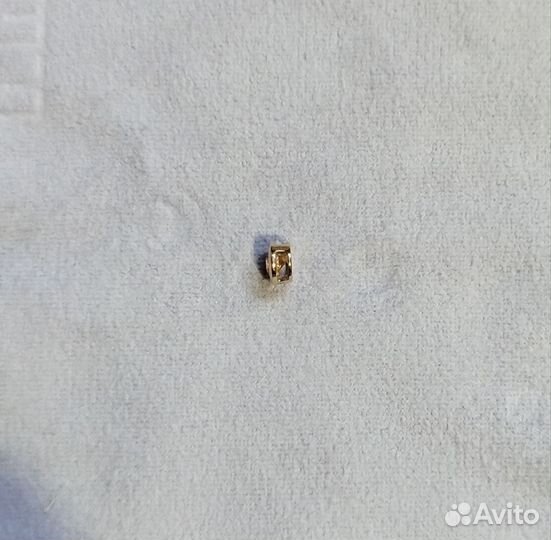 Подвеска бегунок,кулон,золото585,фианит шампань