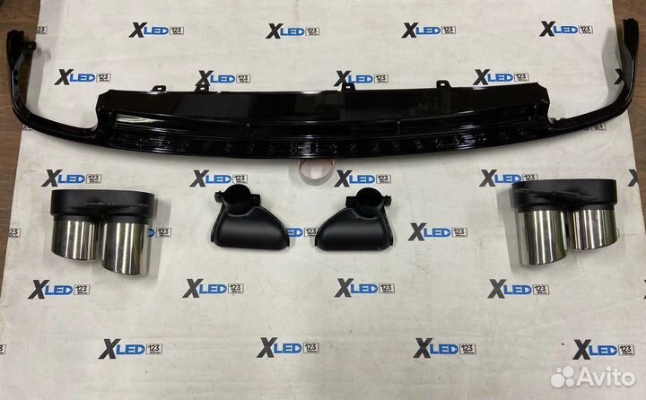 Диффузор заднего бампера Audi A6 C8 стиль S6