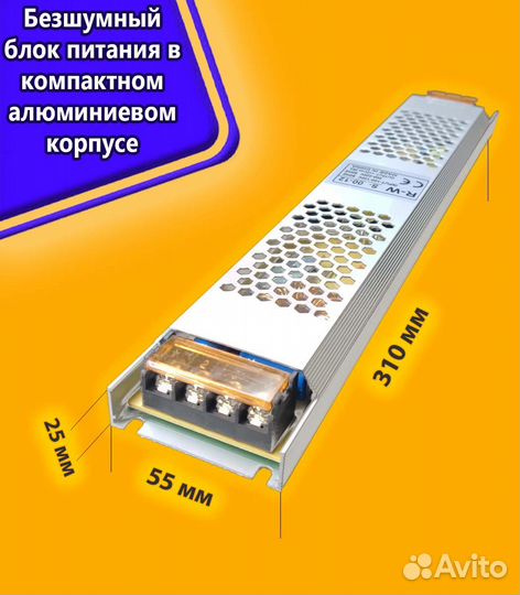 Блок питания 12V от 30W до 400 Ватт, ip20